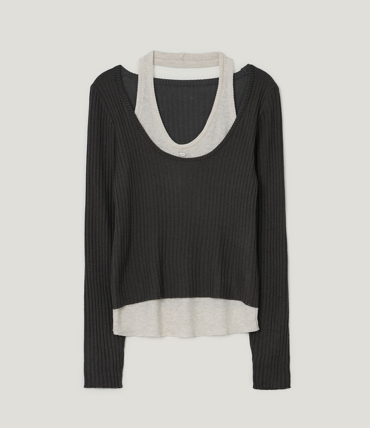 TWEE Kellon halter layered long sleeve knit - Product detail view