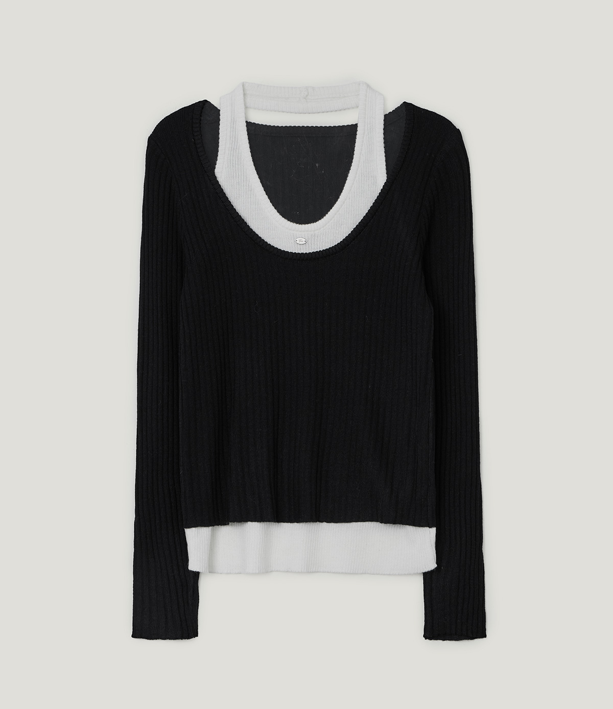 TWEE Kellon halter layered long sleeve knit - Product detail view