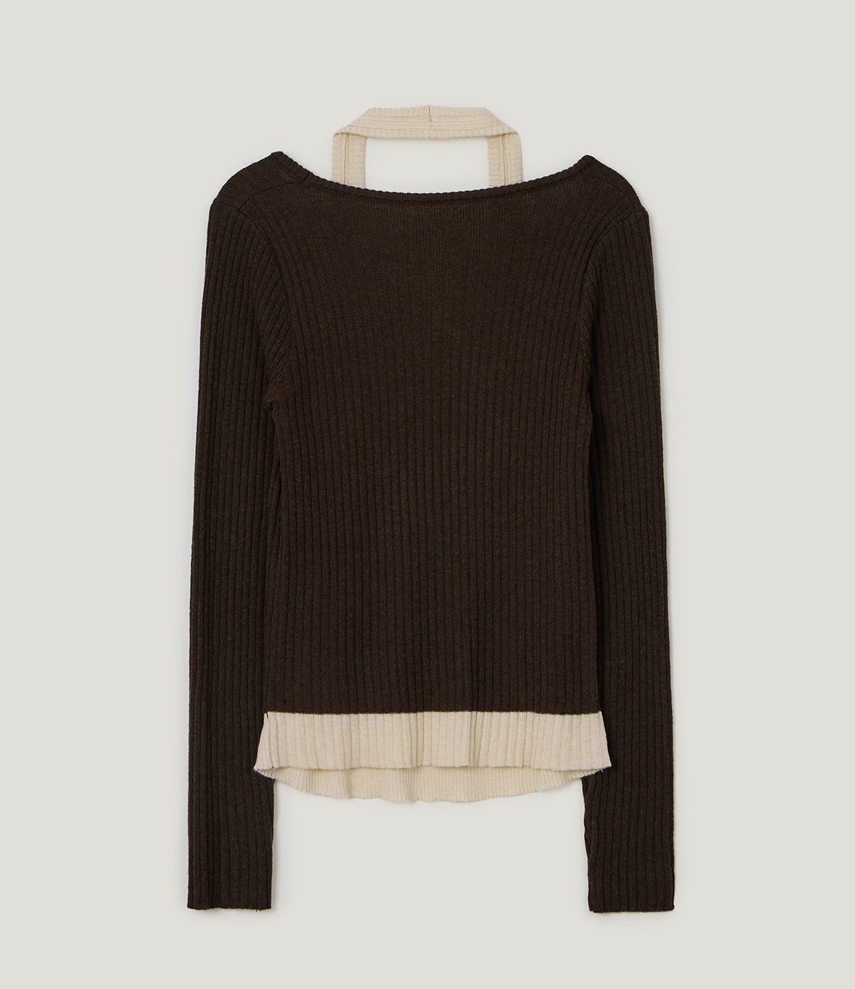 TWEE Kellon halter layered long sleeve knit - Product detail view