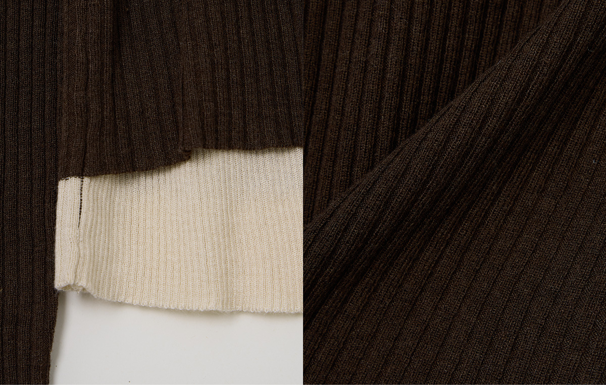 TWEE Kellon halter layered long sleeve knit - Fabric and construction close-up