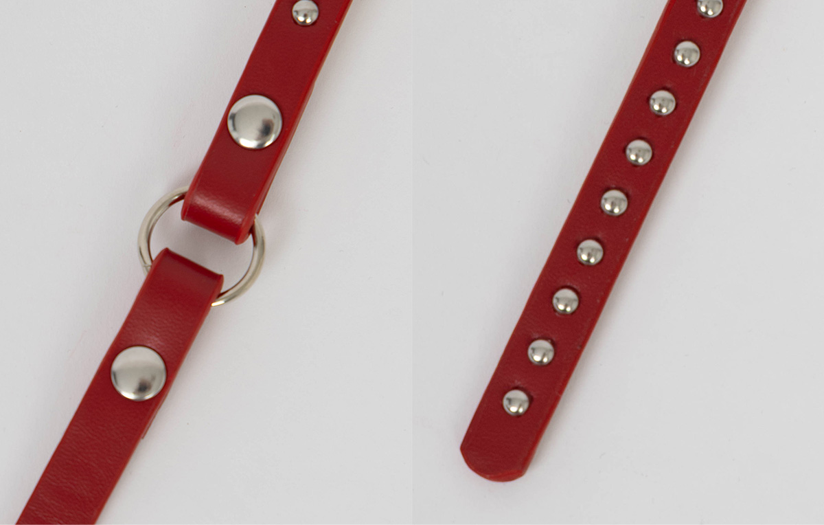 TWEE Polki stud thin double long belt - Fabric and construction close-up