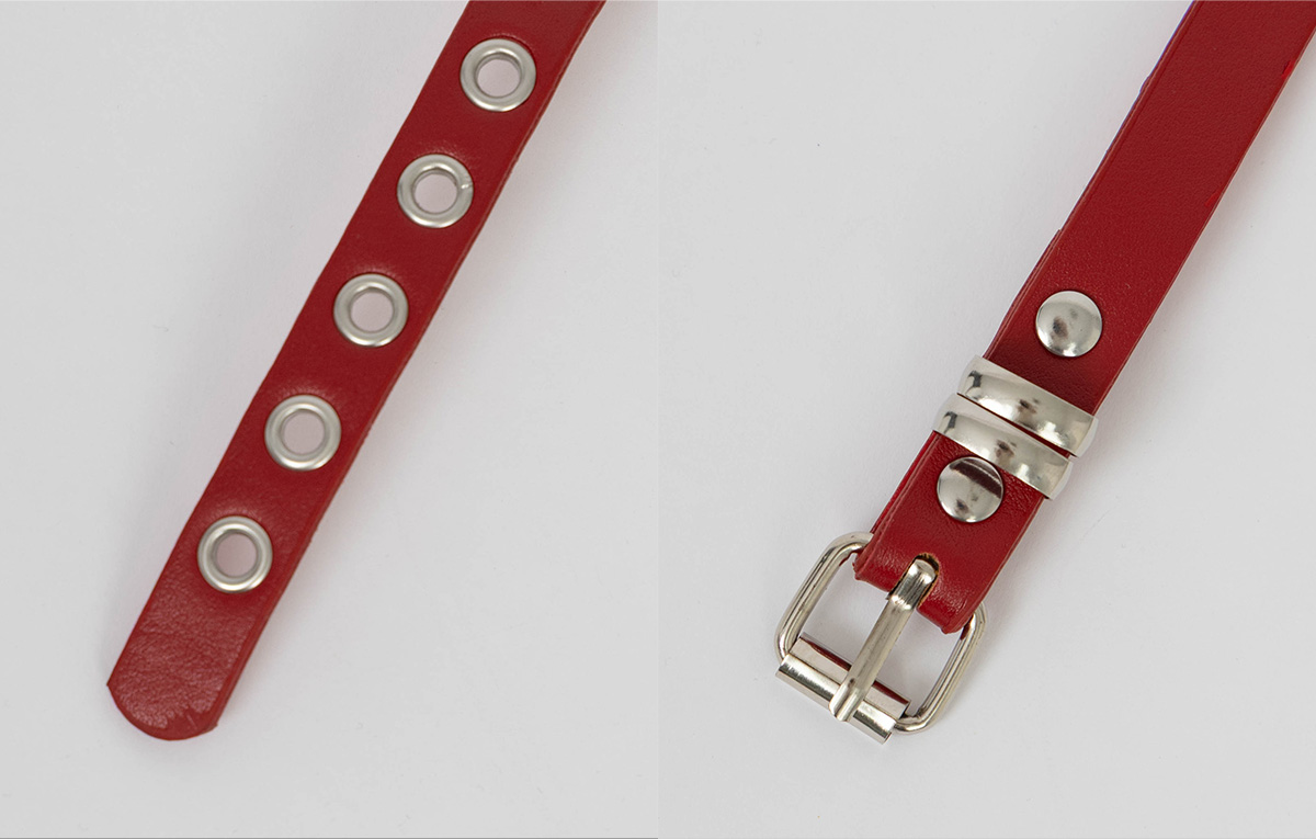 TWEE Roco eyelet double long belt - Fabric and construction close-up