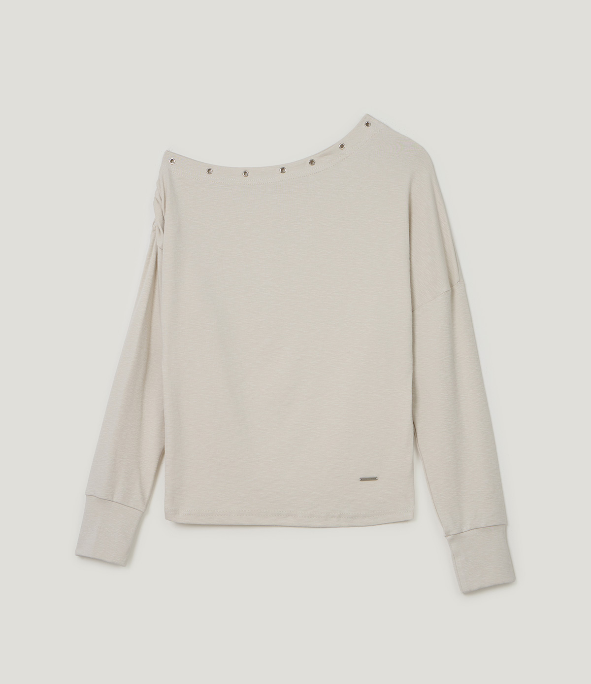 TWEE Leso eyelet shirring loose-fit long sleeve T-shirt - Product detail view