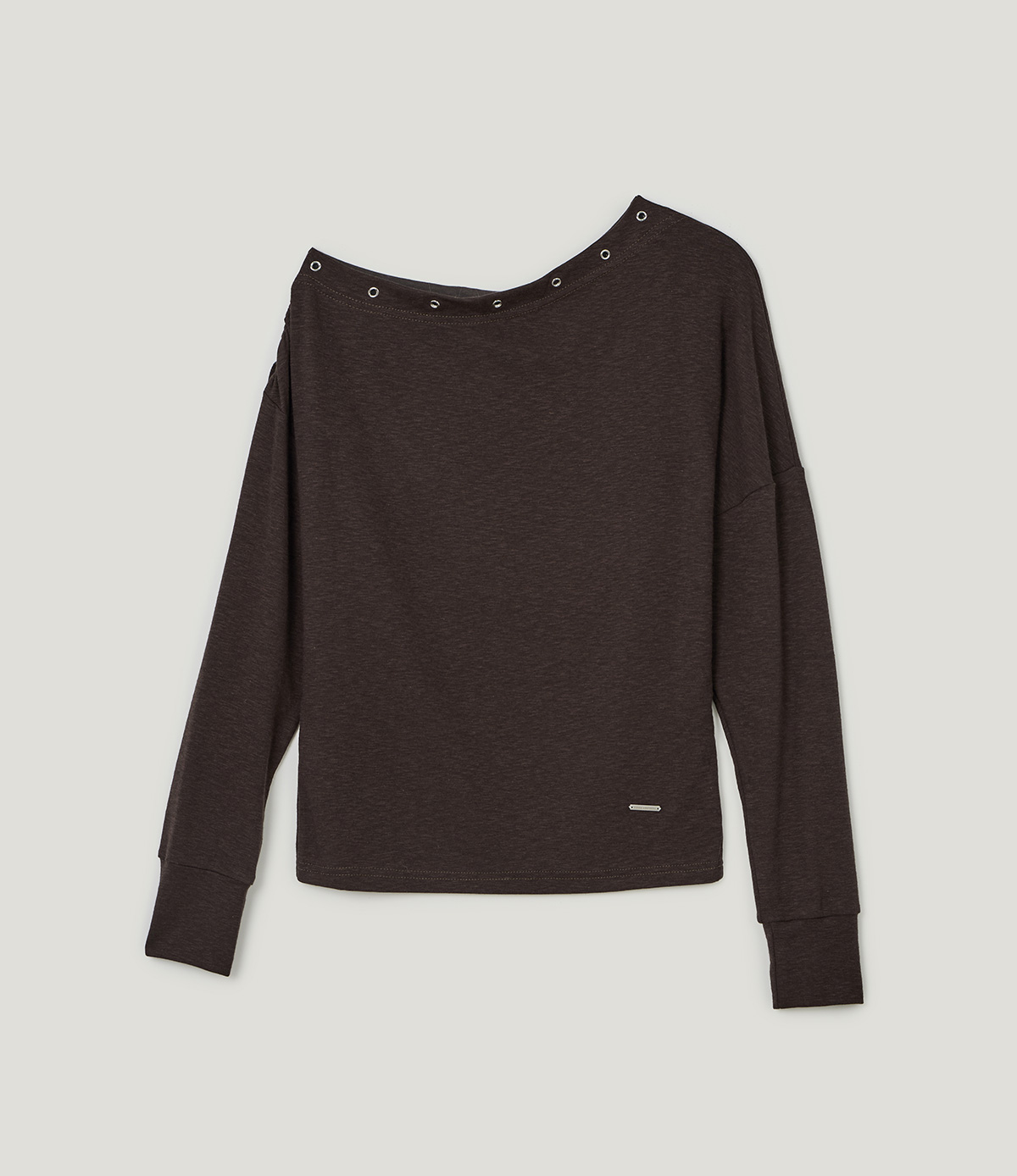 TWEE Leso eyelet shirring loose-fit long sleeve T-shirt - Product detail view