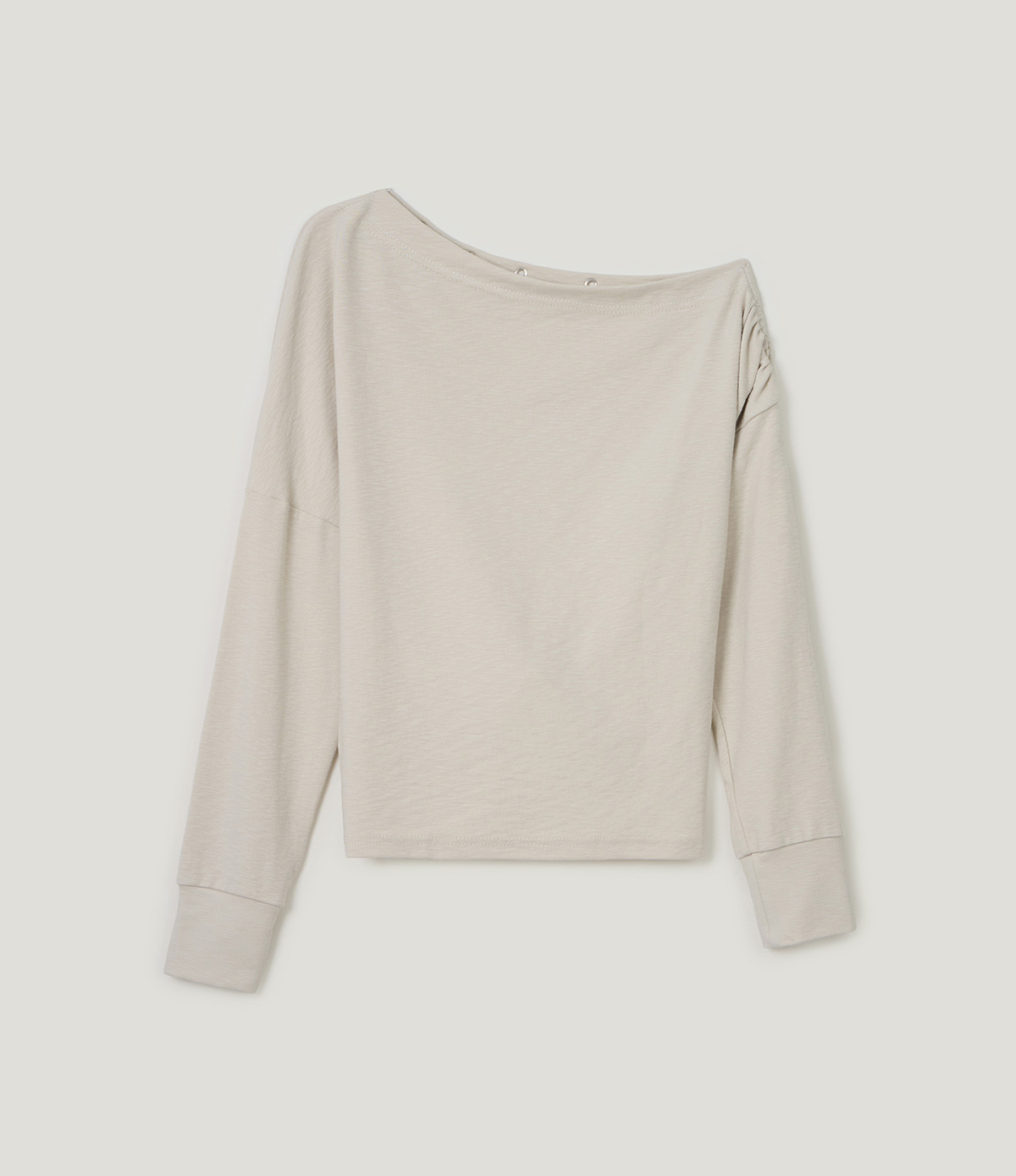 TWEE Leso eyelet shirring loose-fit long sleeve T-shirt - Product detail view