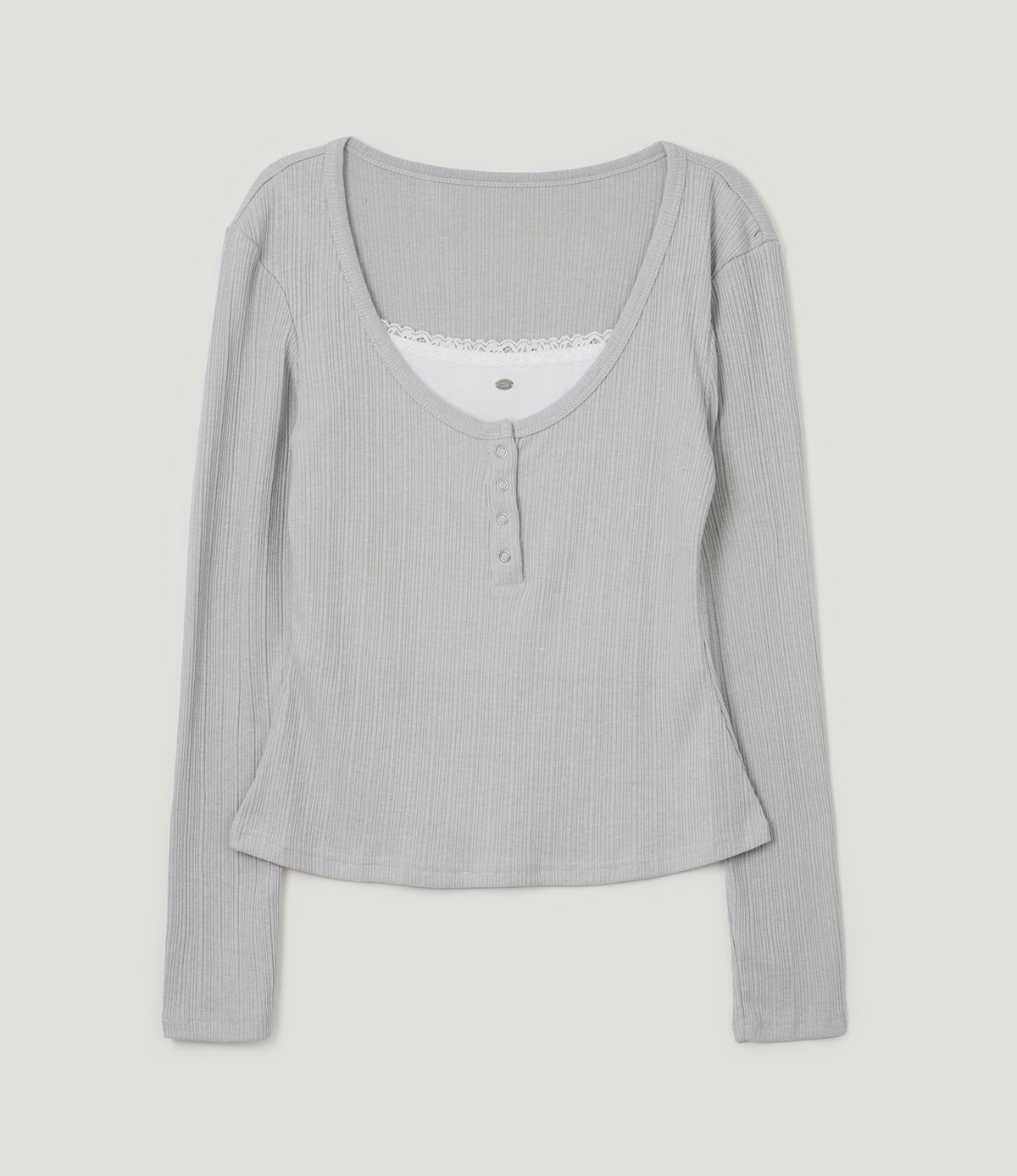 TWEE Runki layered button long sleeve T-shirt - Product detail view