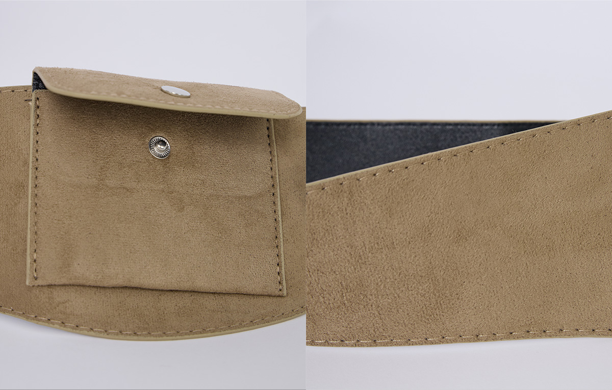TWEE Chia suede pocket belt - Fabric and construction close-up