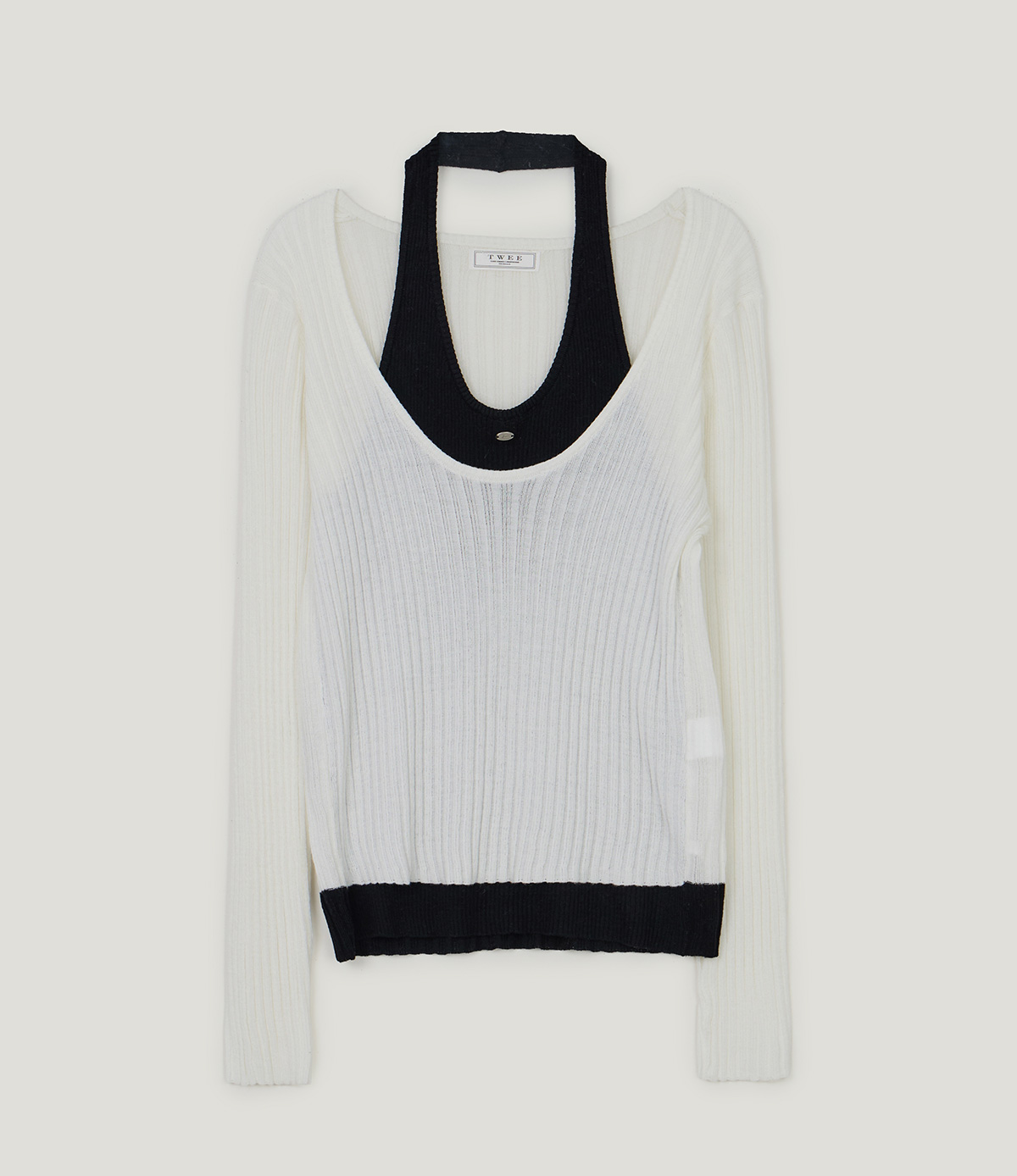 TWEE Besit halter layered long sleeve knit - Product detail view