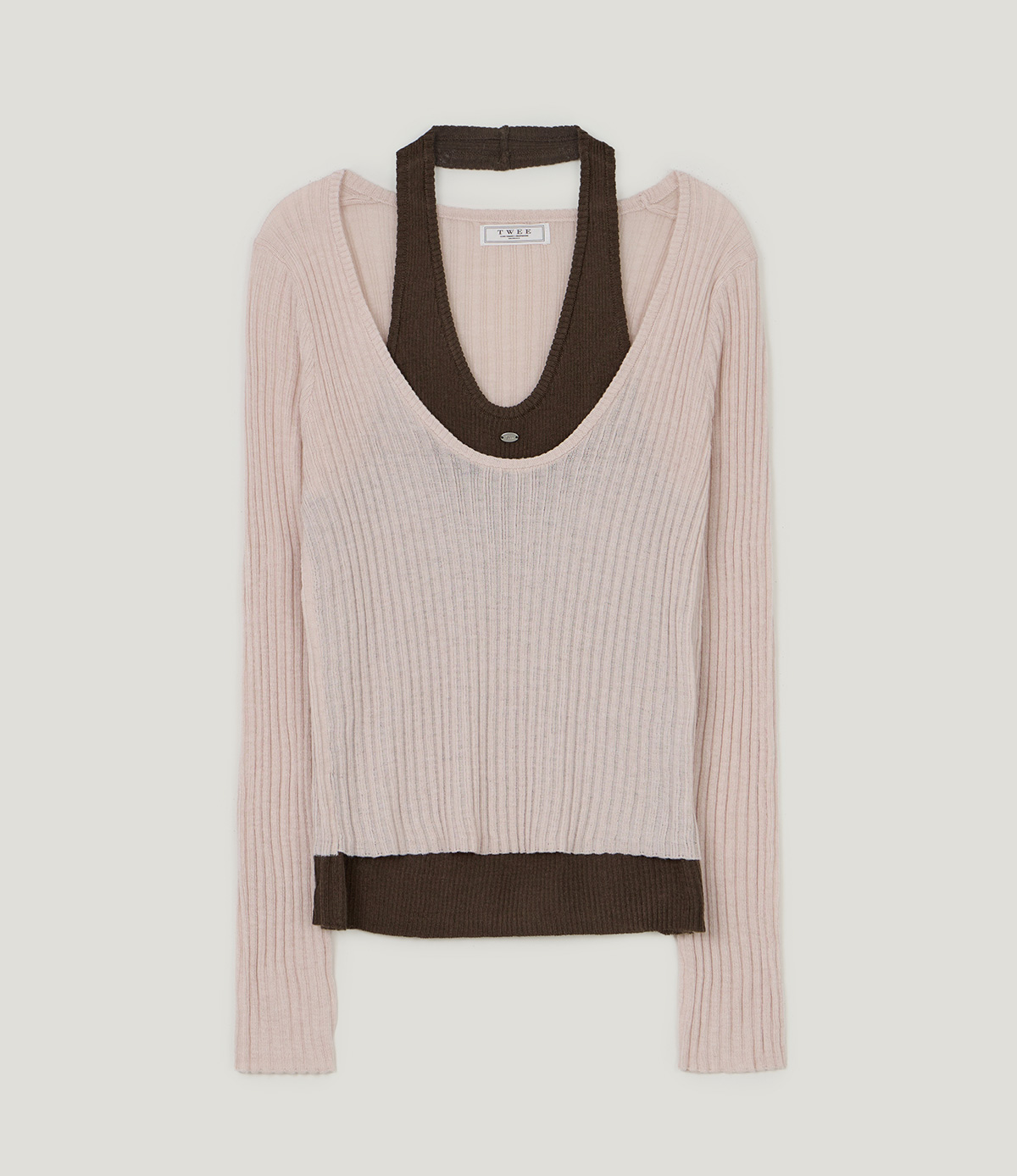 TWEE Besit halter layered long sleeve knit - Product detail view