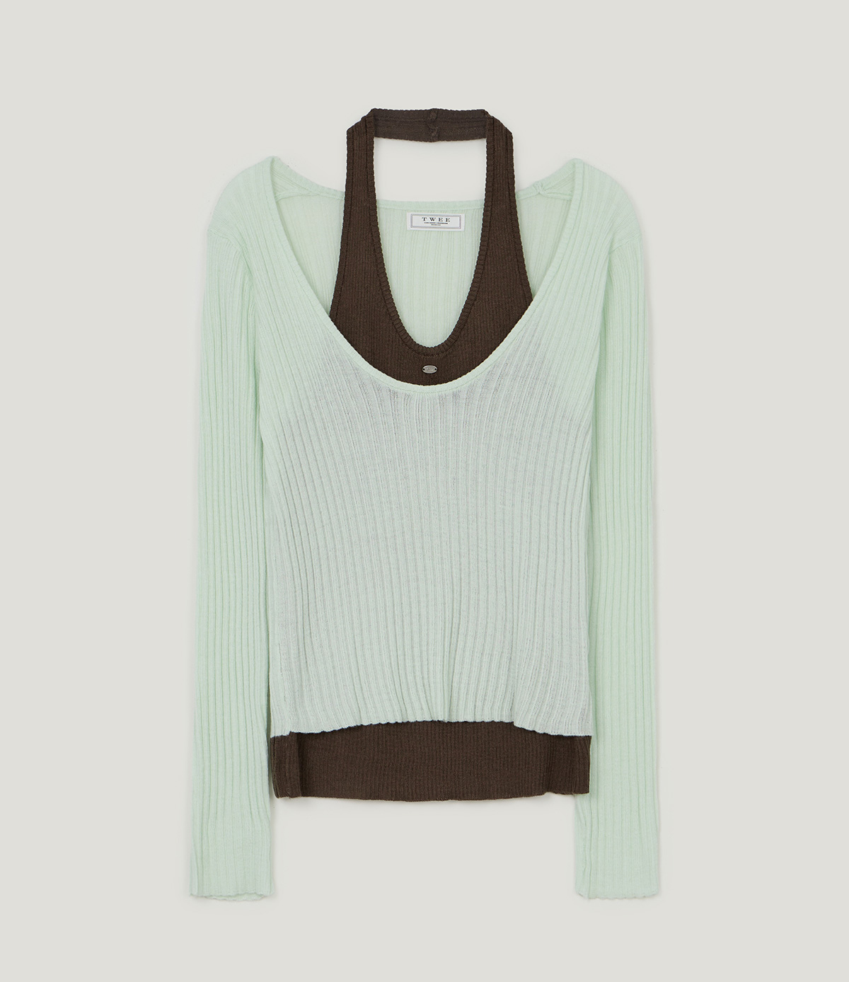 TWEE Besit halter layered long sleeve knit - Product detail view