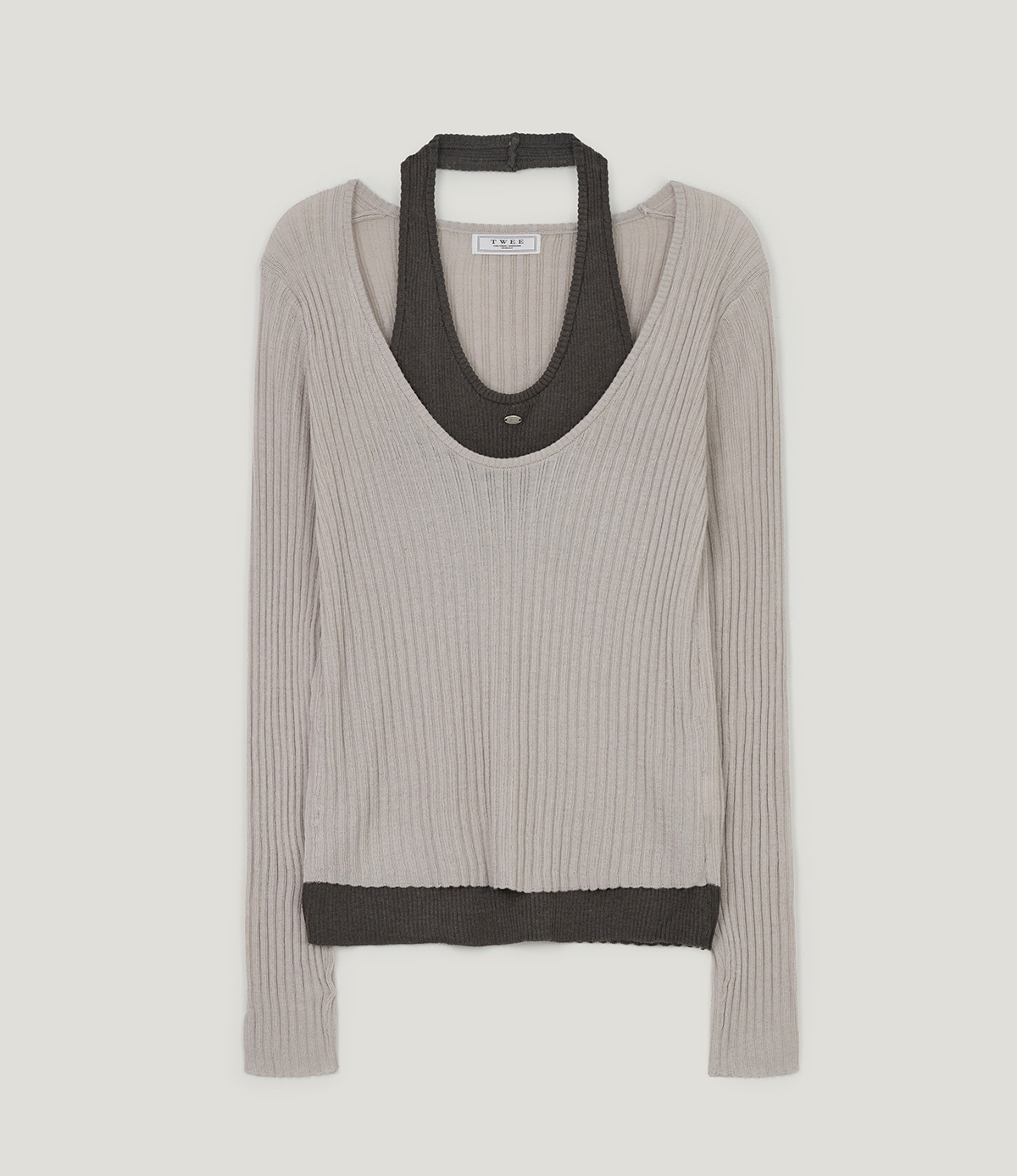 TWEE Besit halter layered long sleeve knit - Product detail view