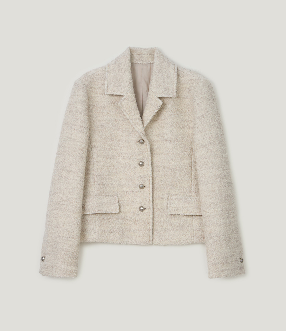 TWEE Wools collar cropped long sleeve jacket - Product detail view