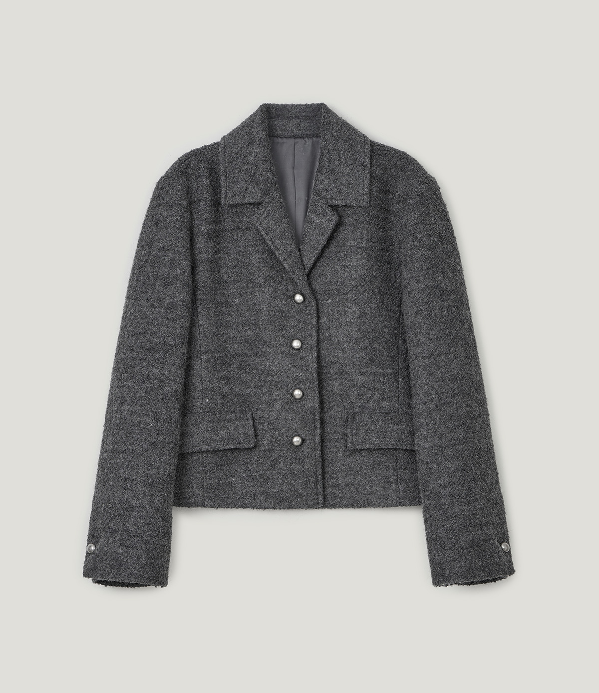 TWEE Wools collar cropped long sleeve jacket - Product detail view