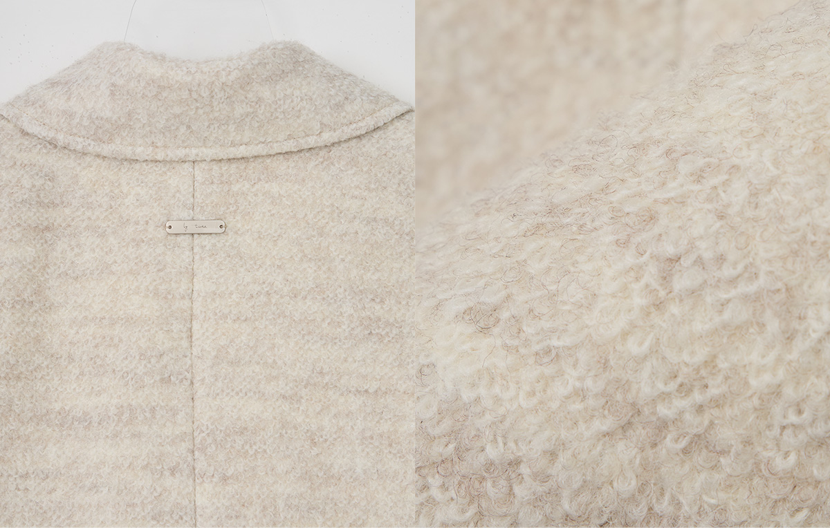 TWEE Wools collar cropped long sleeve jacket - Fabric and construction close-up