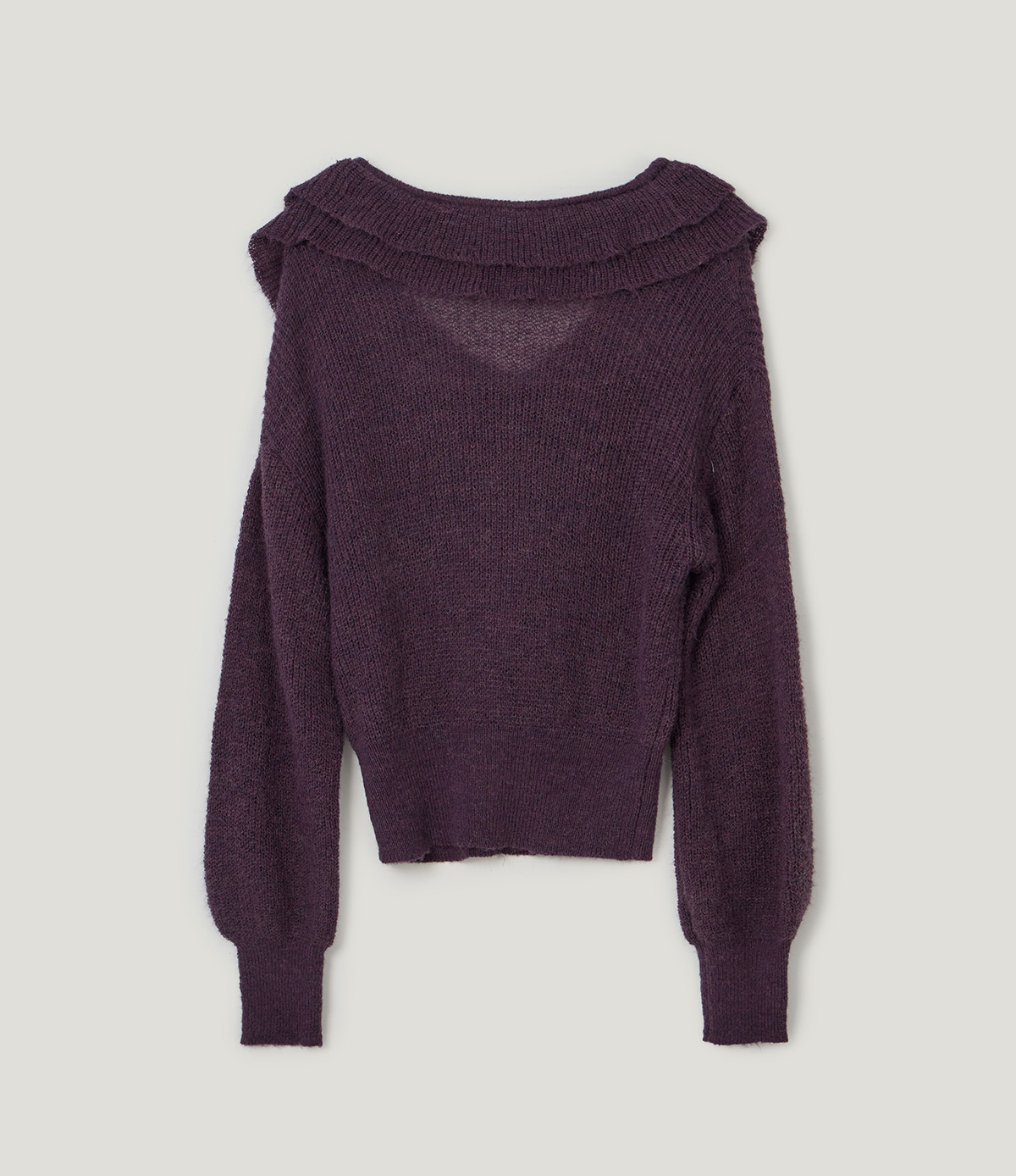 TWEE Torez ruffle V-neck long sleeve knit - Product detail view