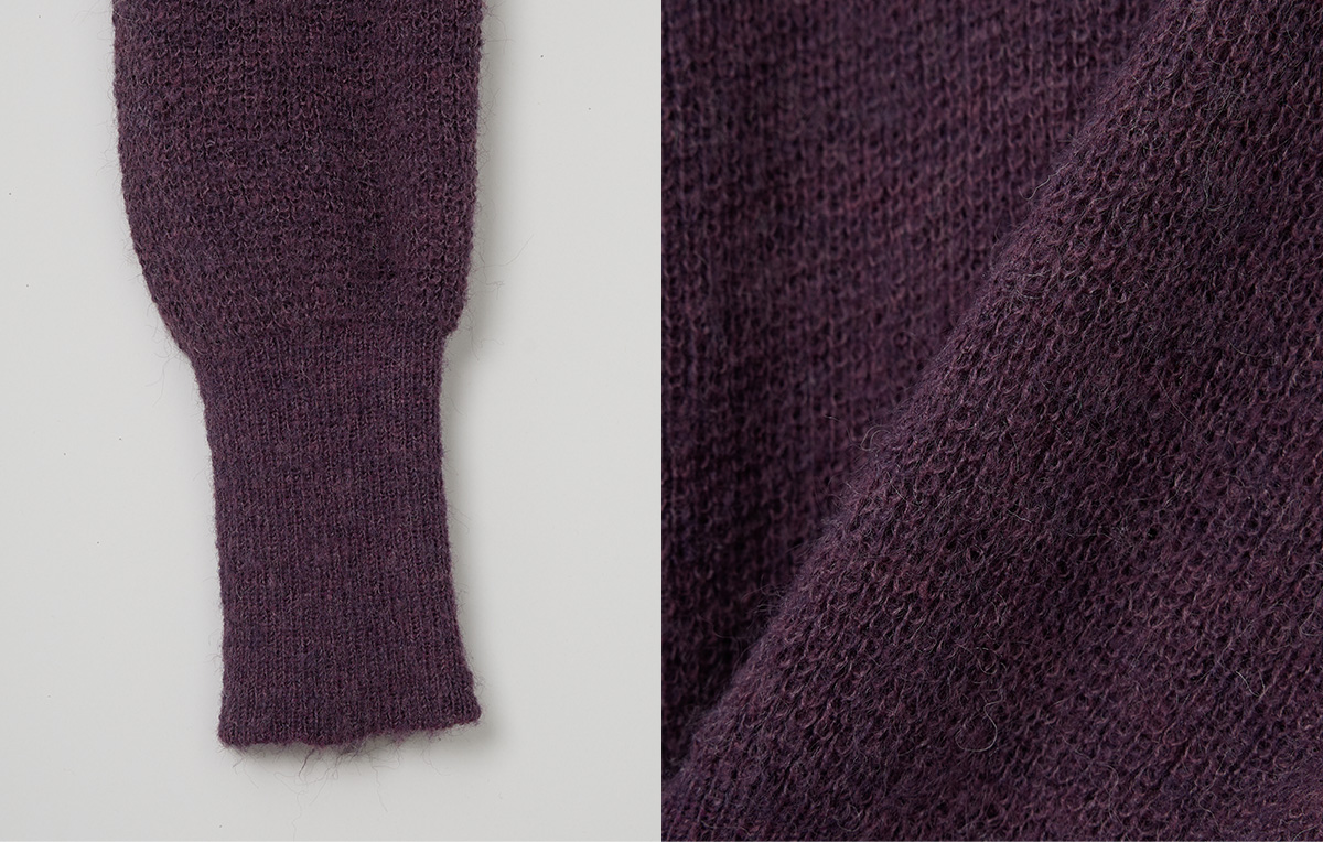 TWEE Torez ruffle V-neck long sleeve knit - Fabric and construction close-up