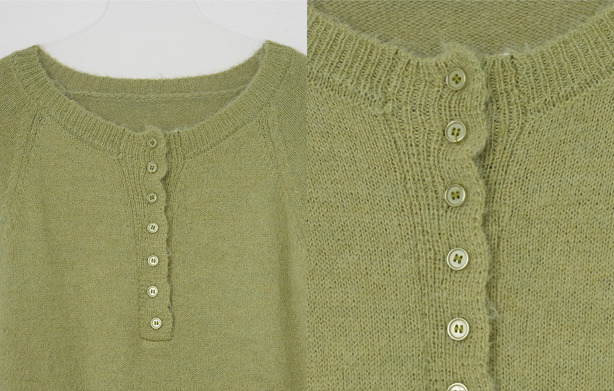 TWEE Pomki button brushed long sleeve knit - Fabric and construction close-up