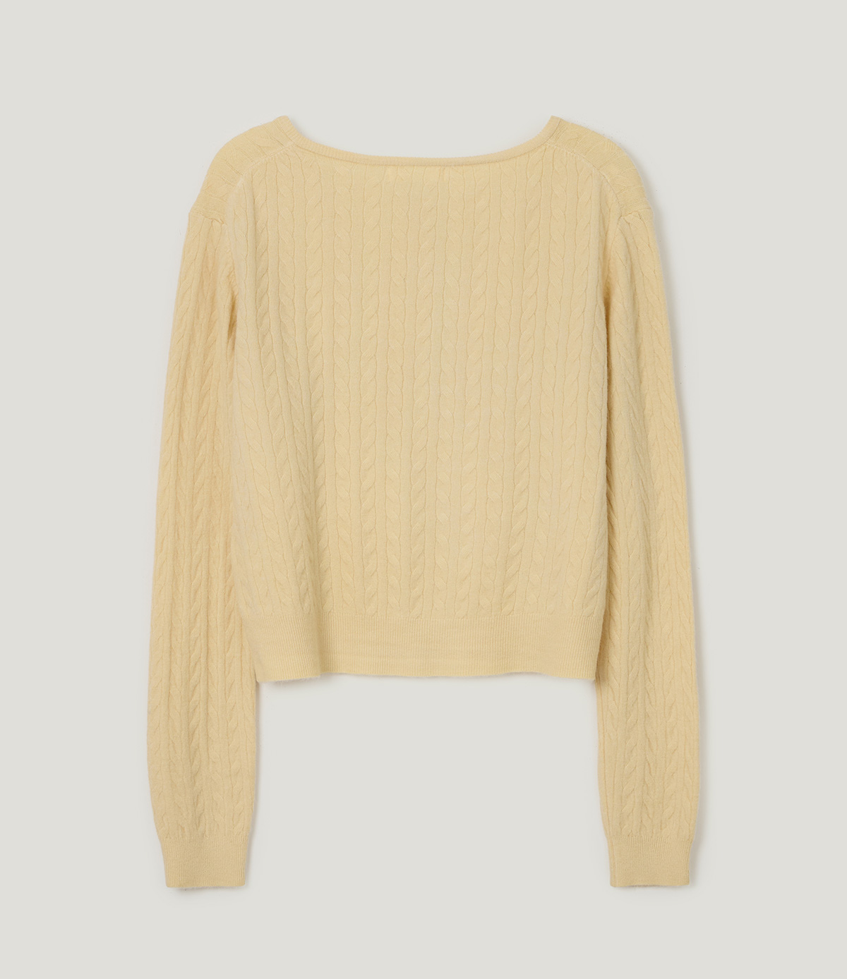 TWEE Itso cable round neck knit long sleeve cardigan - Product detail view
