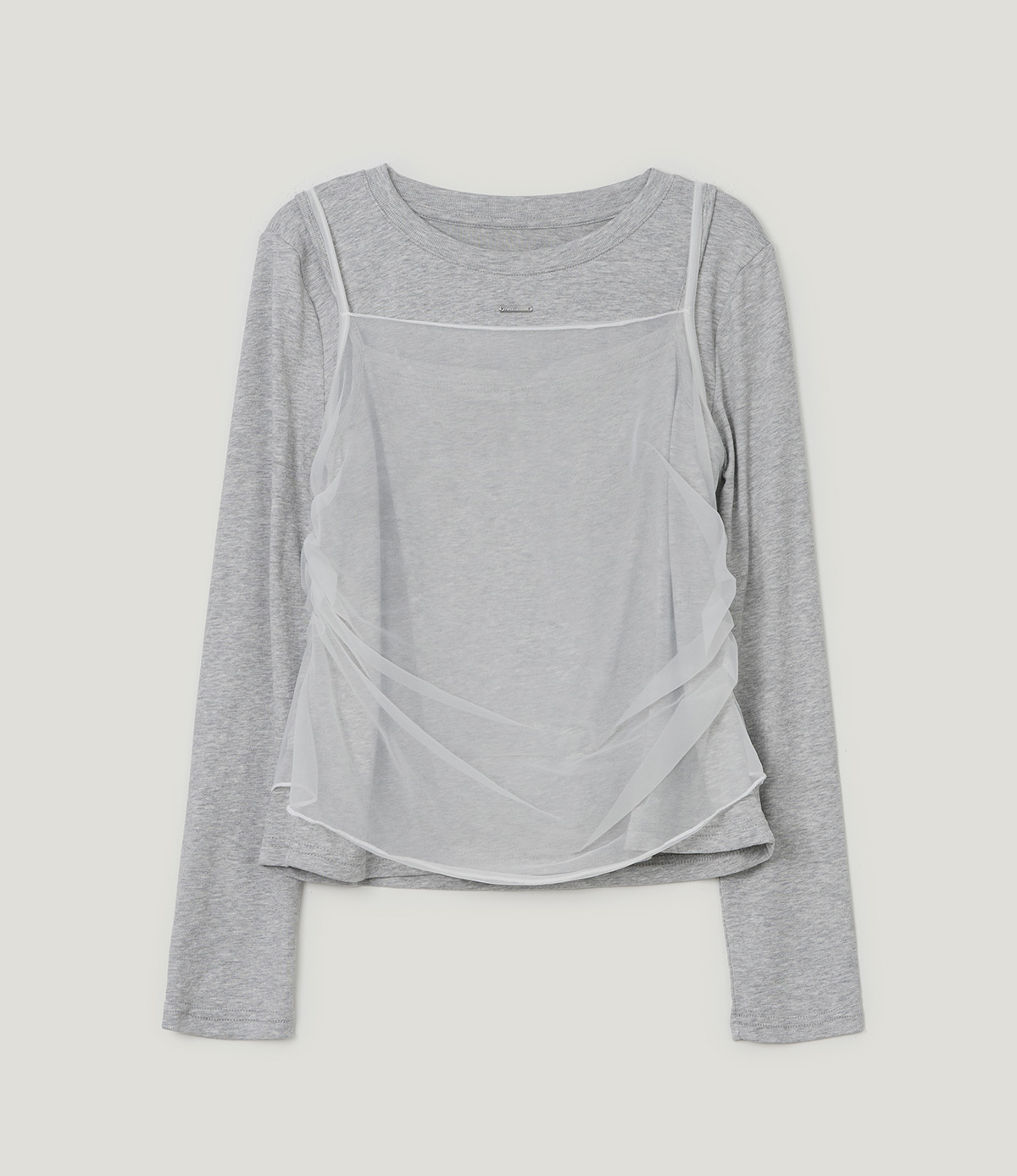 TWEE Bern organza sleeveless long sleeve T-shirt set - Product detail view
