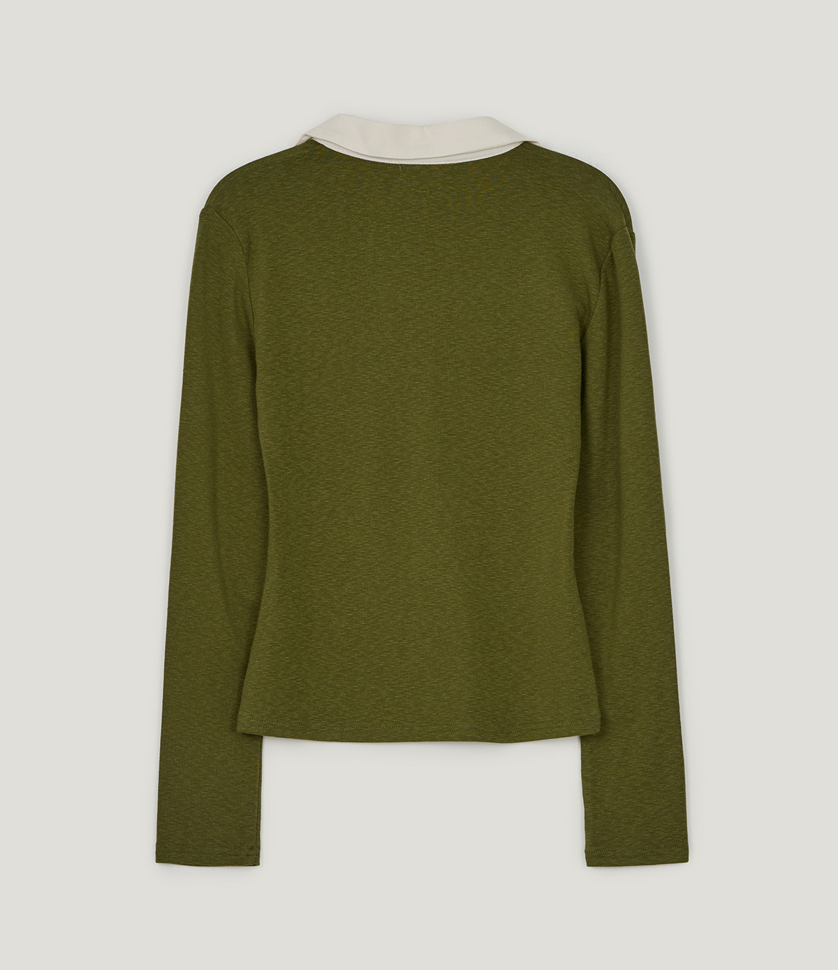 TWEE Tesher collar contrast long sleeve T-shirt - Product detail view