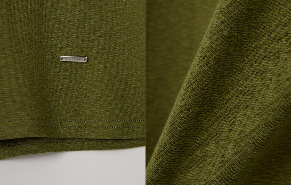 TWEE Tesher collar contrast long sleeve T-shirt - Fabric and construction close-up