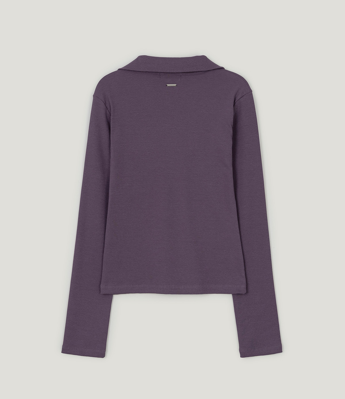 TWEE Normal diagonal button collar long sleeve T-shirt - Product detail view