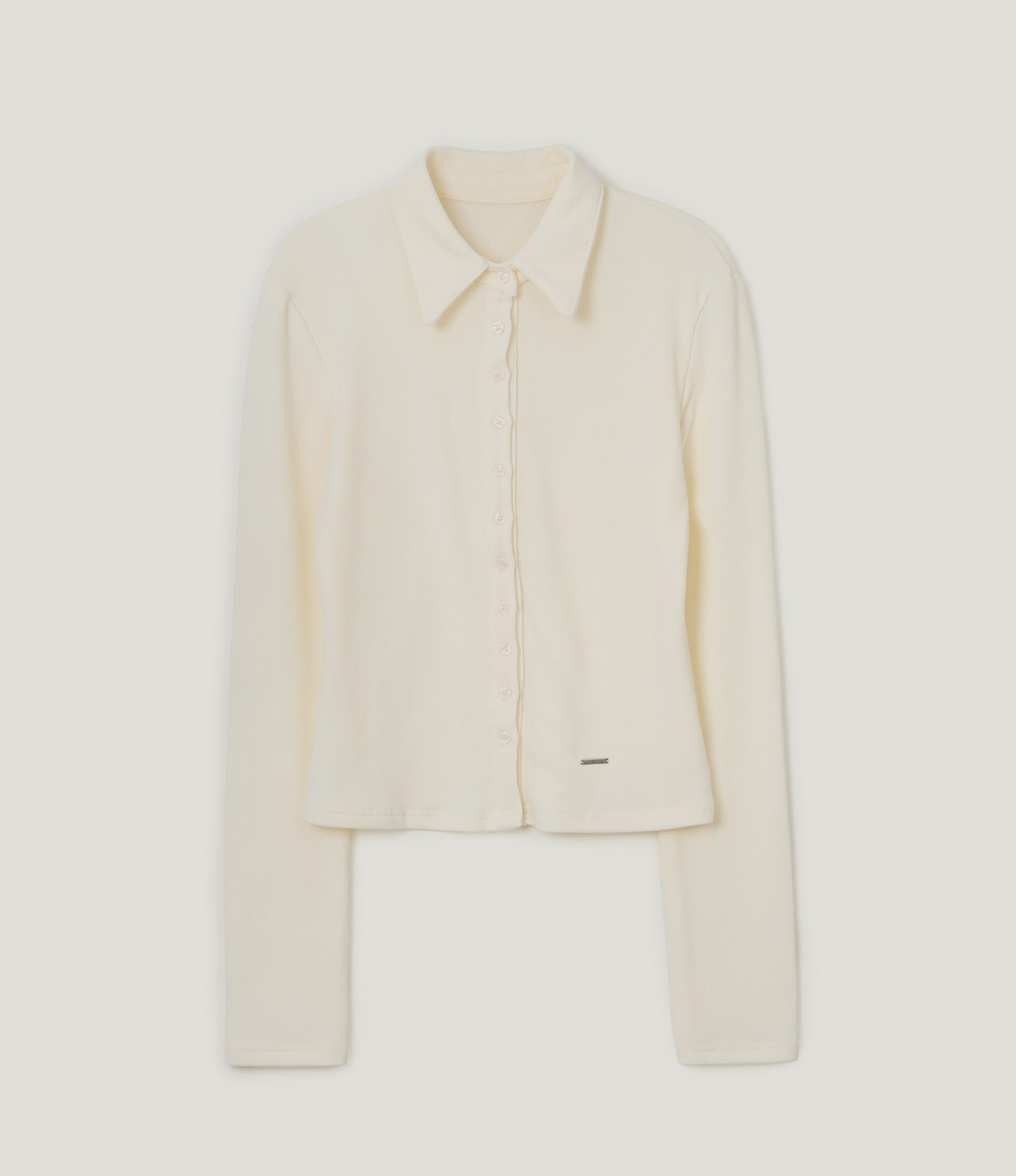 TWEE Toel basic collar long sleeve T-shirt - Product detail view