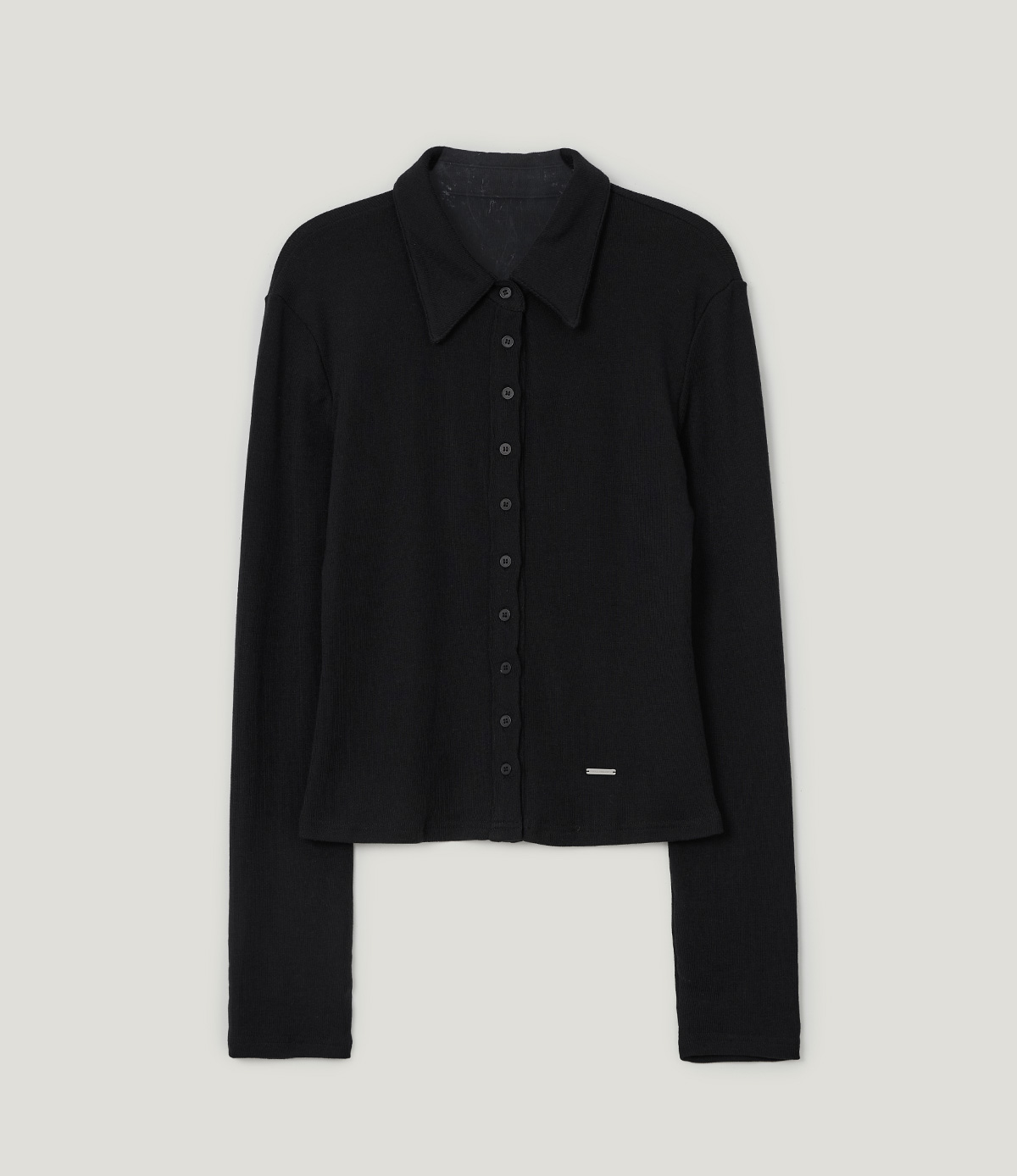 TWEE Toel basic collar long sleeve T-shirt - Product detail view