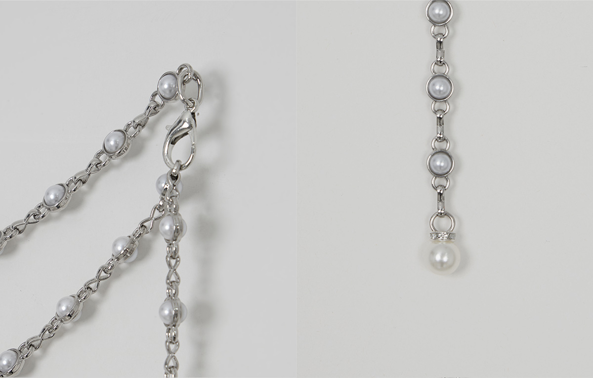 TWEE Rose pearl ring chain belt - Fabric and construction close-up