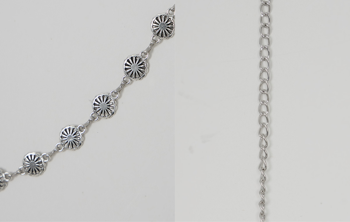 TWEE Shasta daisy pendant chain belt - Fabric and construction close-up