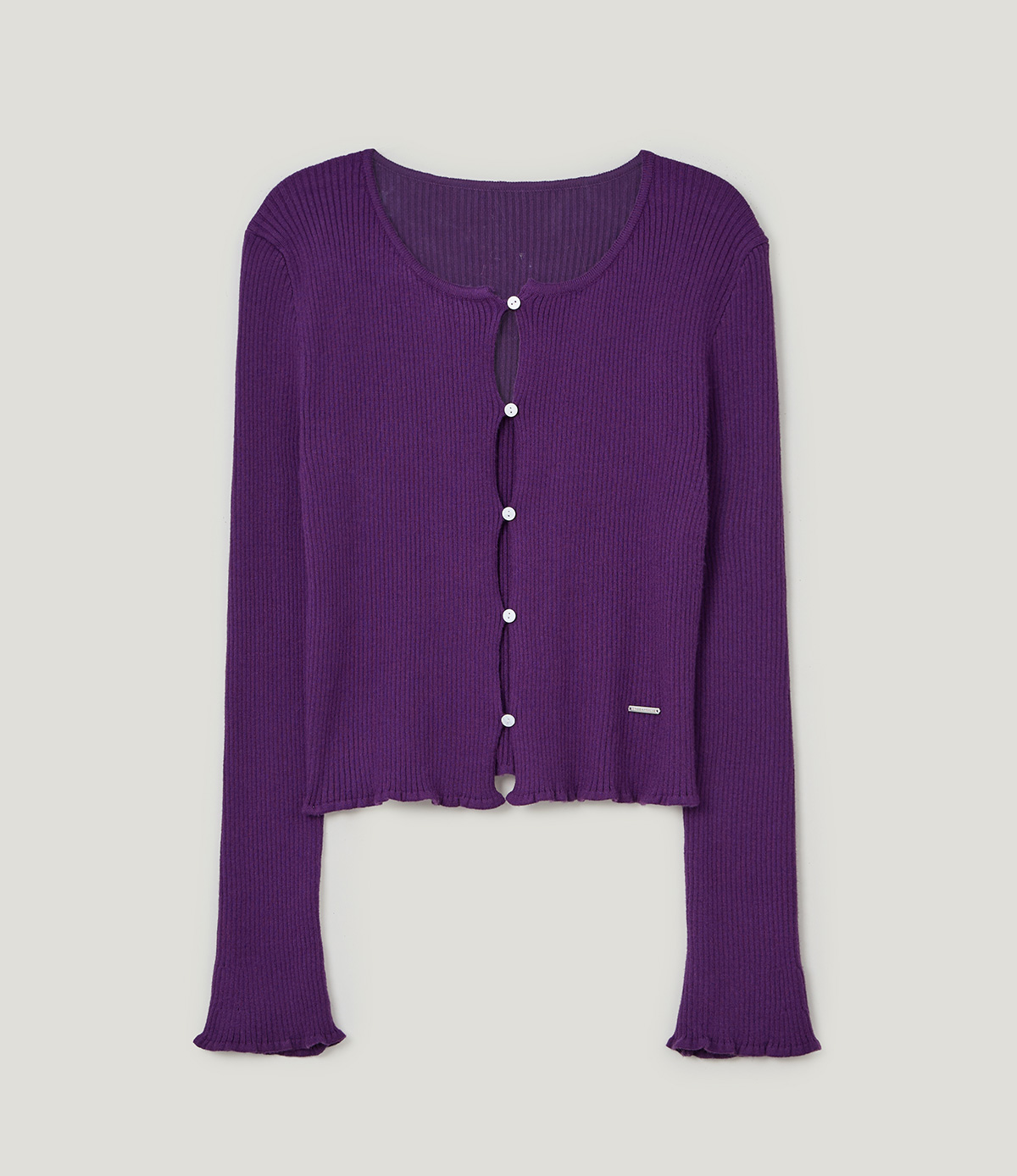 TWEE Hipston button ribbed knit long sleeve cardigan - Product detail view