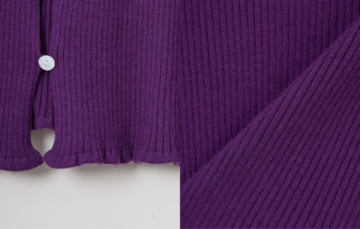 TWEE Hipston button ribbed knit long sleeve cardigan - Fabric and construction close-up