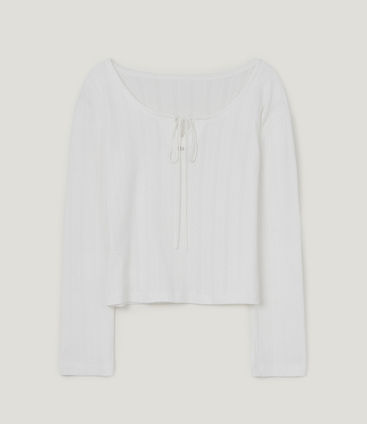 TWEE Wend punching lace strap long sleeve T-shirt - Product detail view