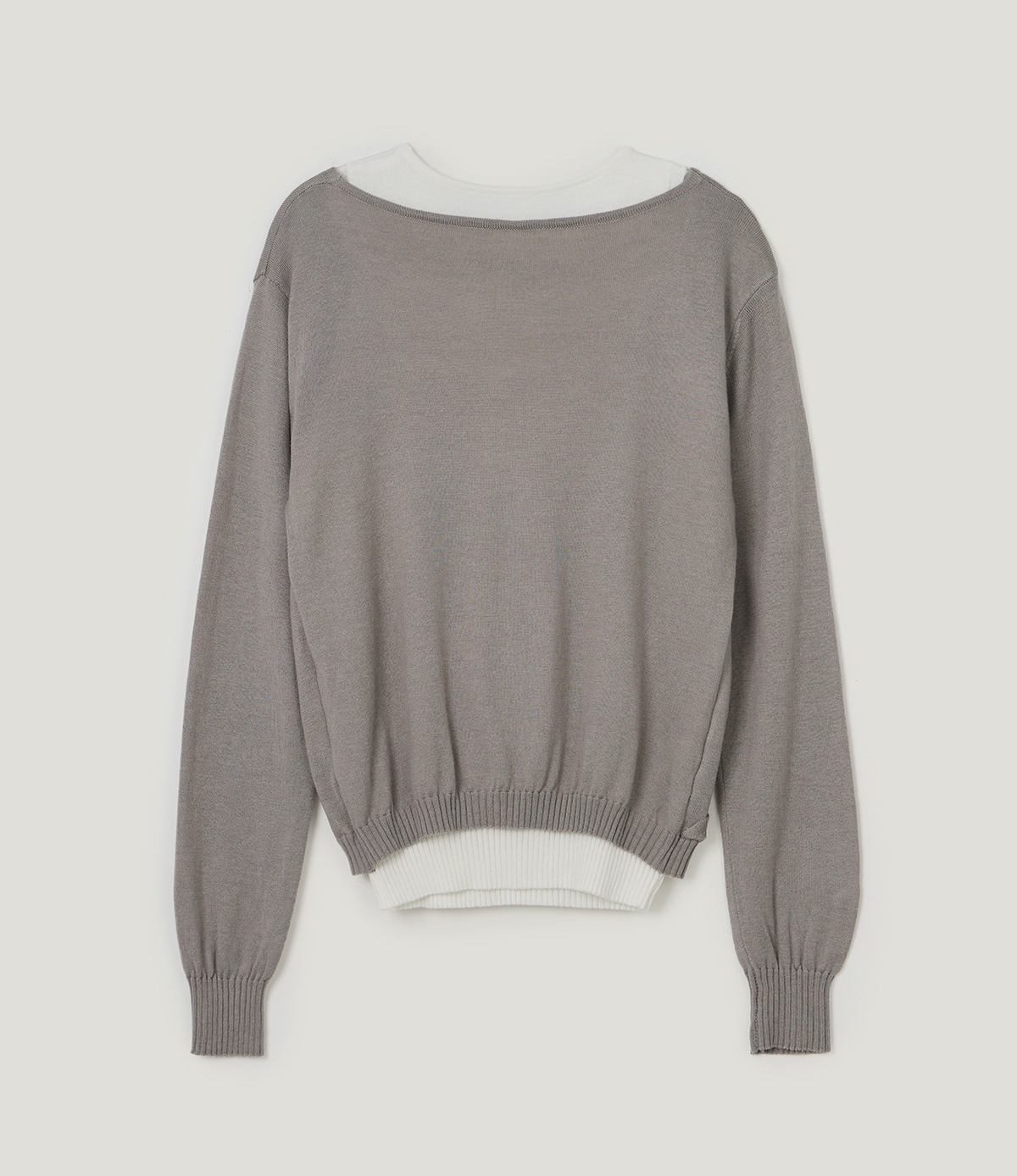 TWEE Koen deep V-neck wrap layered long sleeve knit - Product detail view