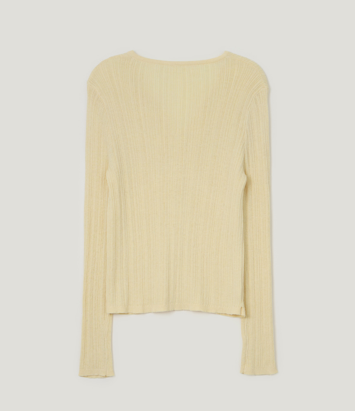 TWEE Rie basic ribbed knit long sleeve cardigan - Product detail view