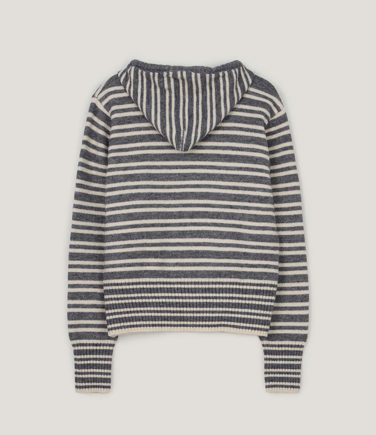 TWEE Error stripe knit hood zip-up - Product detail view