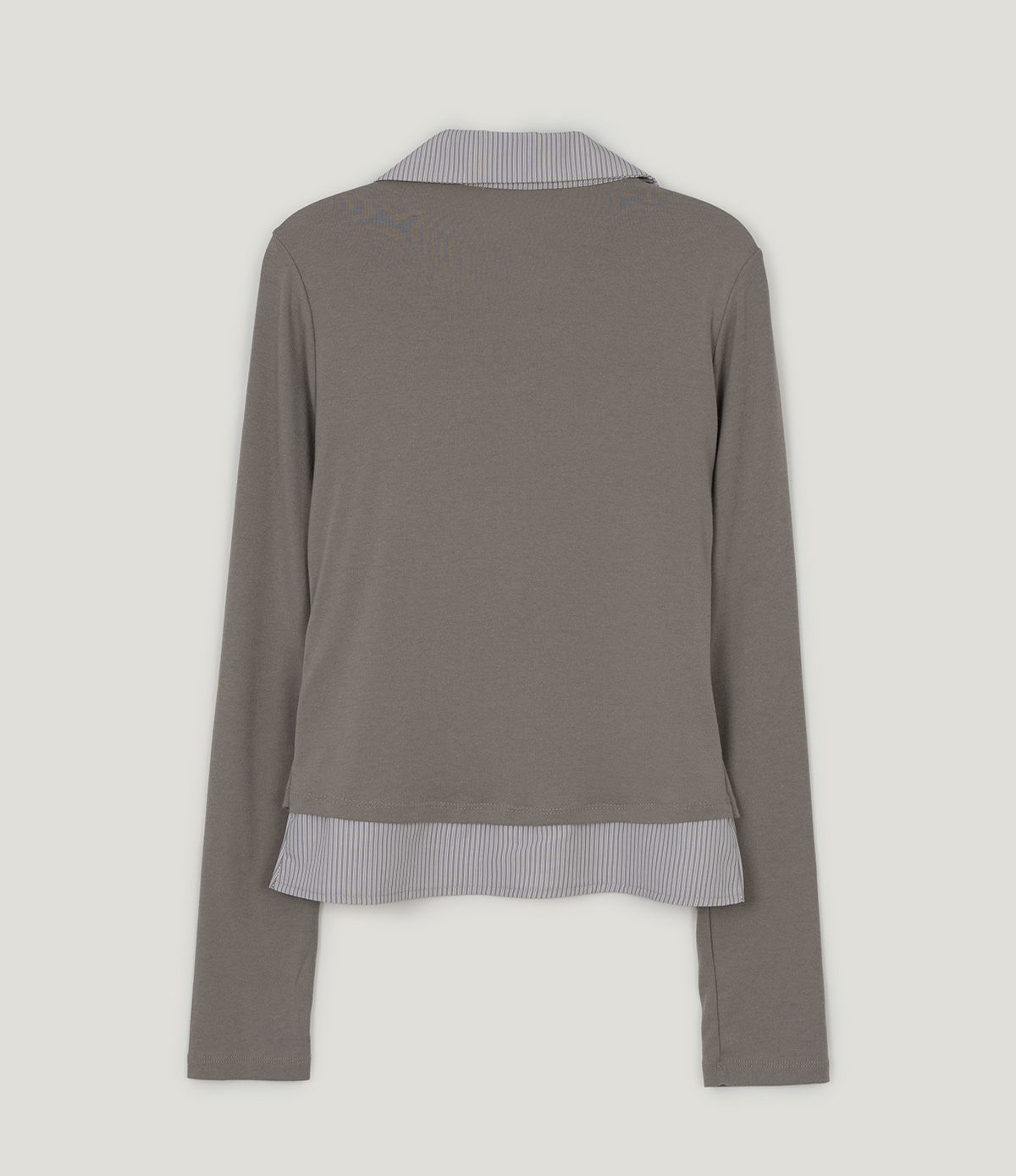 TWEE Ravi shirt contrast drape long sleeve T-shirt - Product detail view