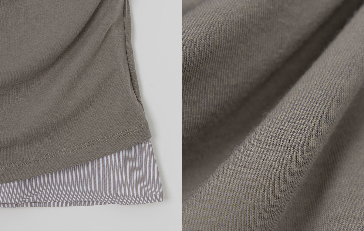 TWEE Ravi shirt contrast drape long sleeve T-shirt - Product detail view
