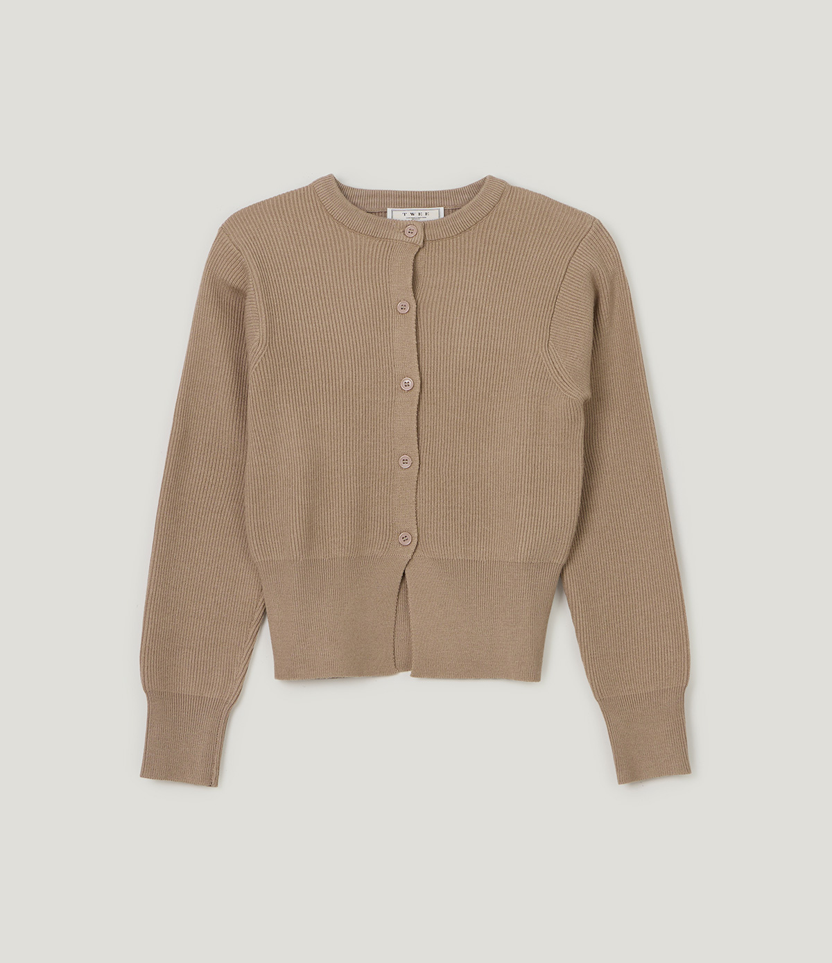 TWEE Coers round/V-neck long sleeve knit cardigan - Product detail view