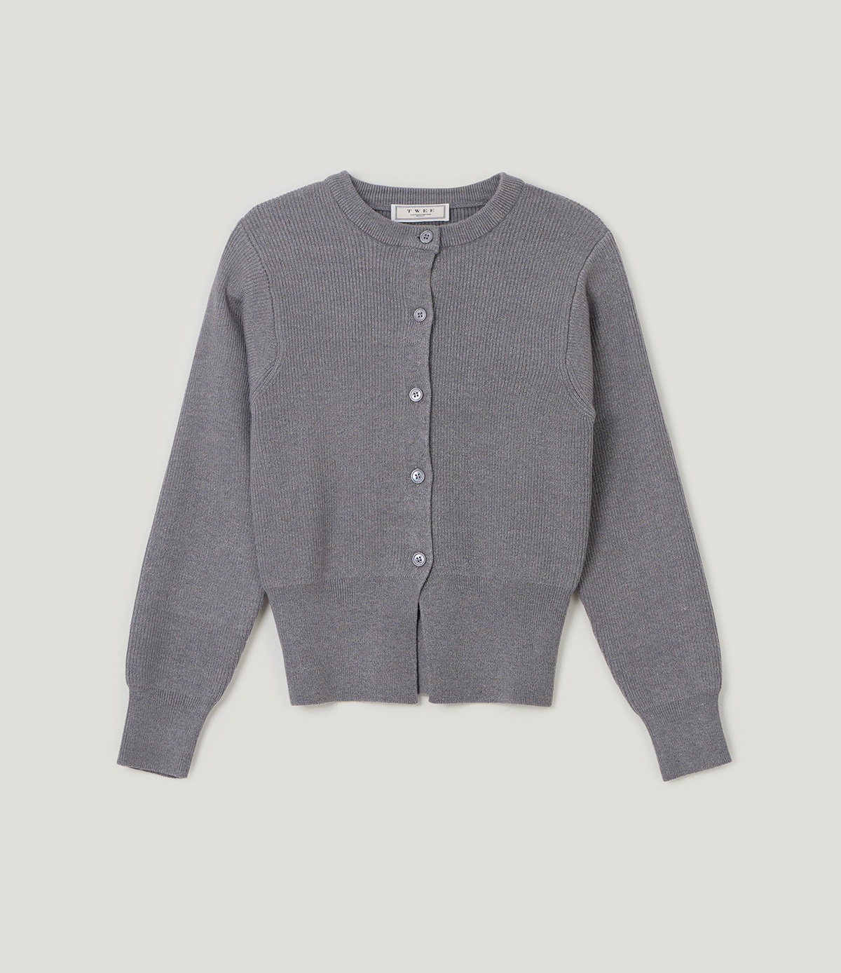 TWEE Coers round/V-neck long sleeve knit cardigan - Product detail view