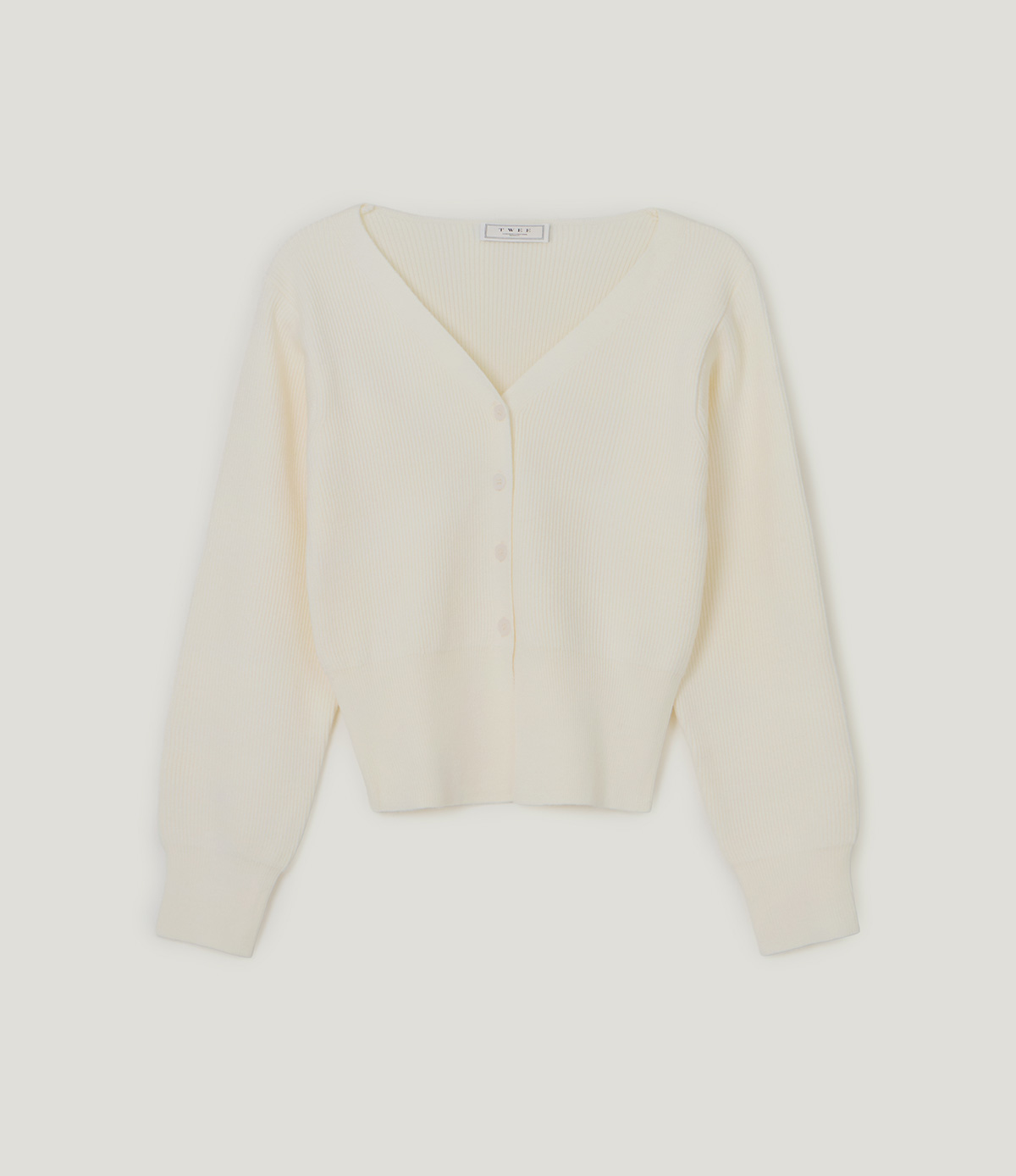 TWEE Coers round/V-neck long sleeve knit cardigan - Product detail view