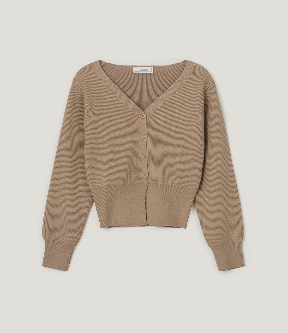 TWEE Coers round/V-neck long sleeve knit cardigan - Product detail view