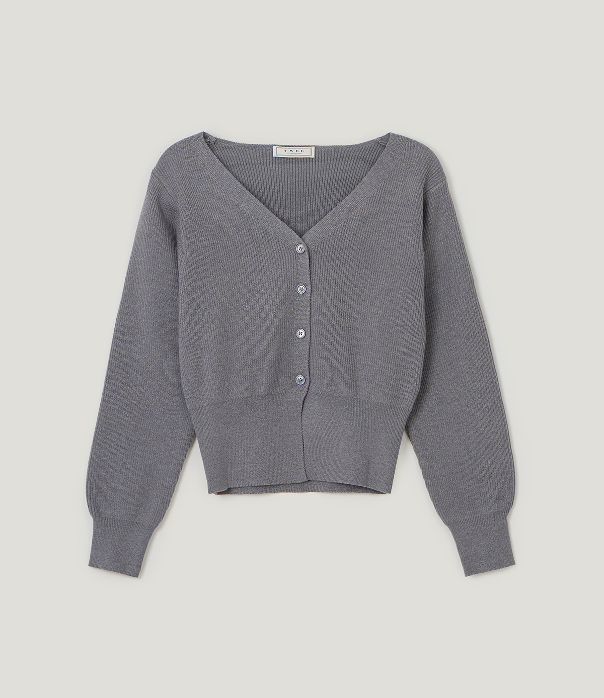 TWEE Coers round/V-neck long sleeve knit cardigan - Product detail view