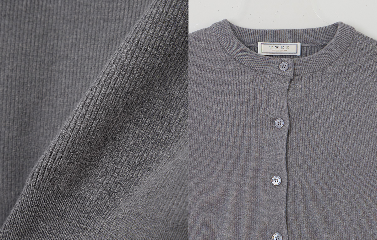 TWEE Coers round/V-neck long sleeve knit cardigan - Product detail view