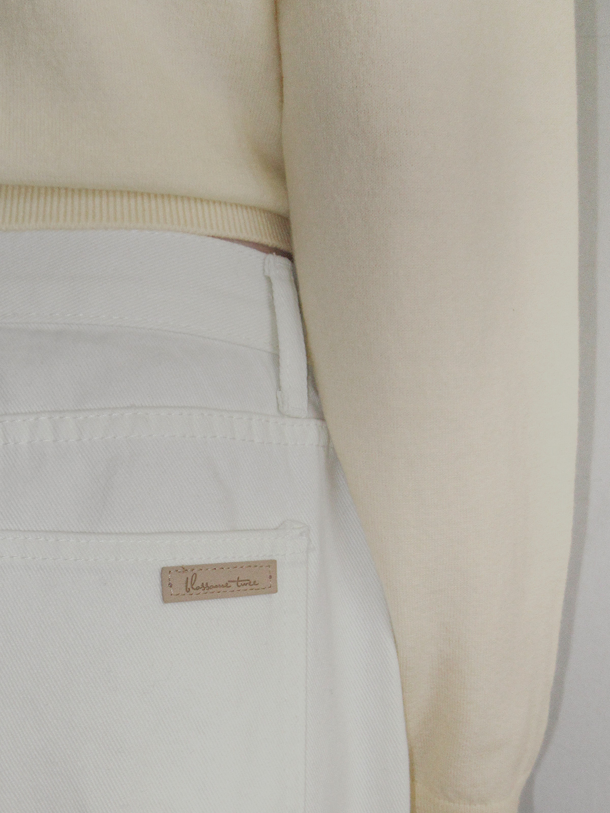 TWEE Clone asymmetric two-way knit long sleeve cardigan - Model styling view