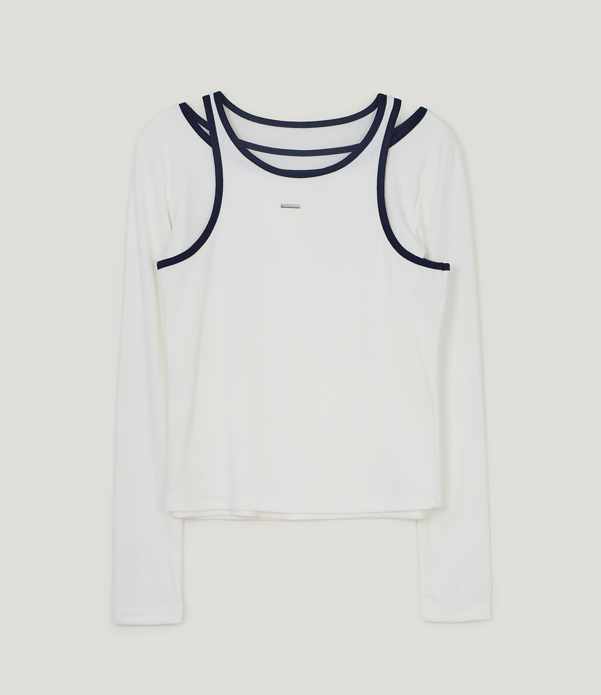 TWEE Roizen contrast sleeveless long sleeve T-shirt set - Product detail view