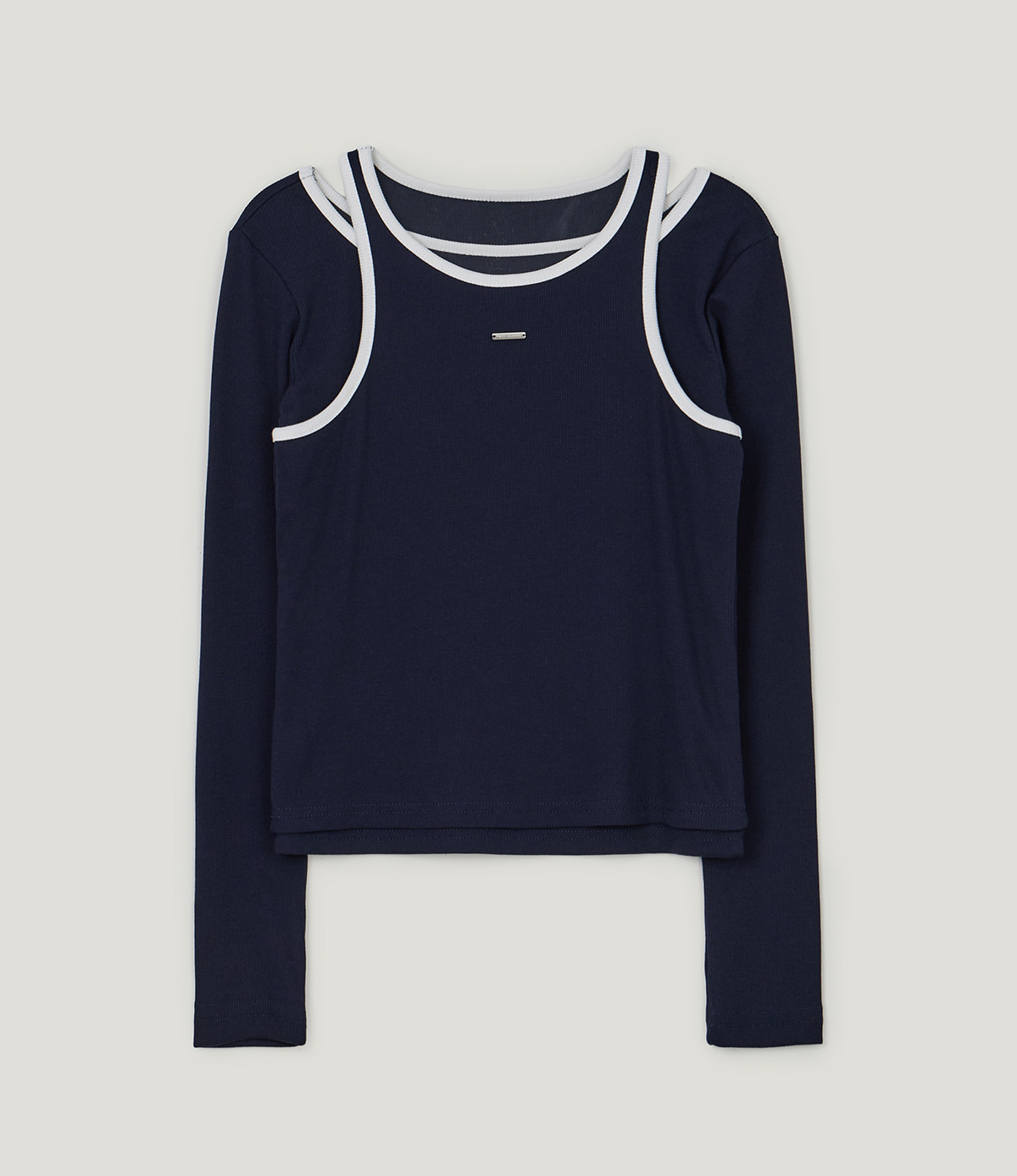 TWEE Roizen contrast sleeveless long sleeve T-shirt set - Product detail view