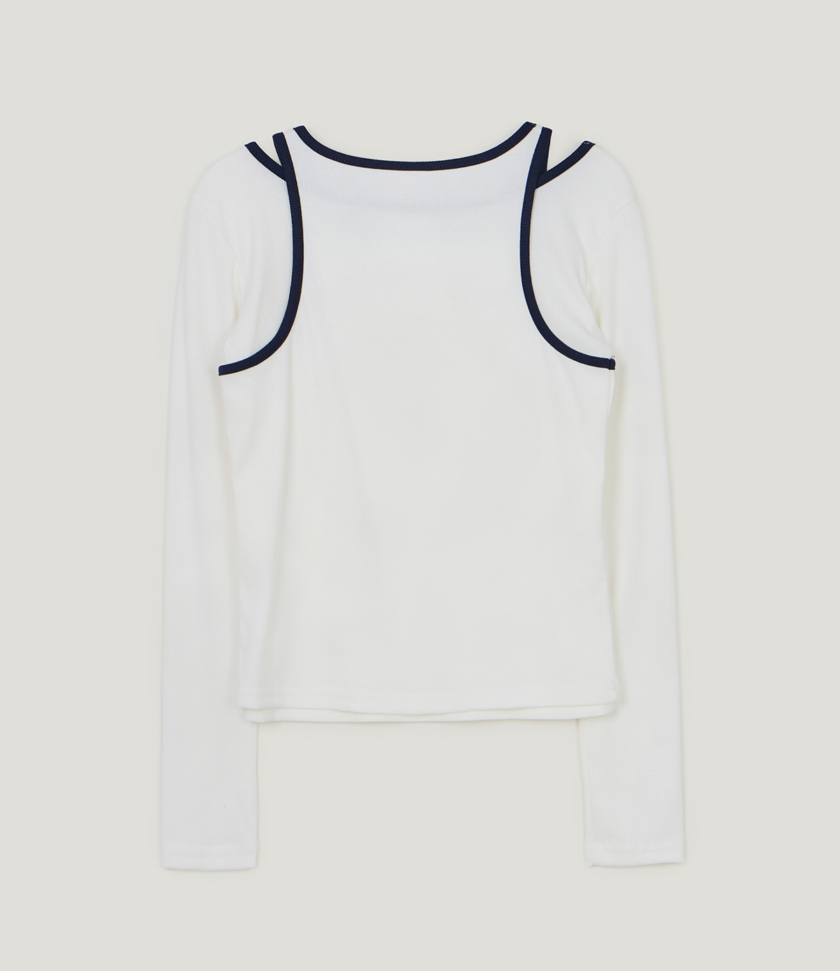 TWEE Roizen contrast sleeveless long sleeve T-shirt set - Product detail view