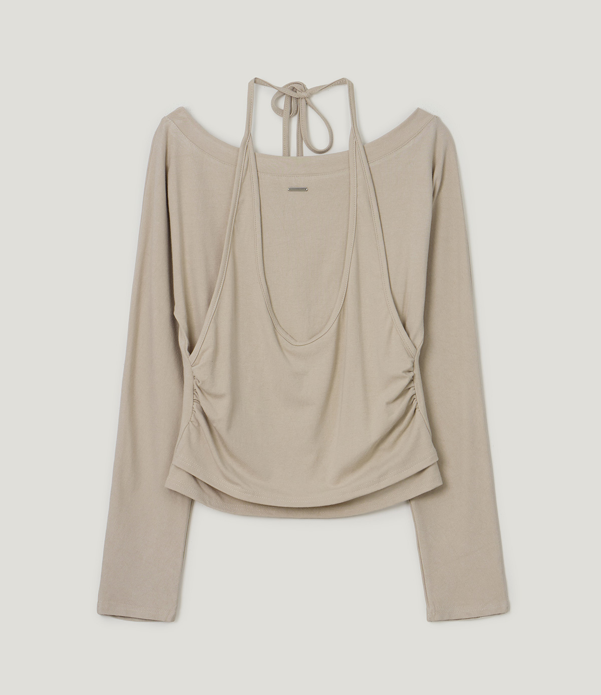 TWEE Robol halter sleeveless layered long sleeve T-shirt - Product detail view