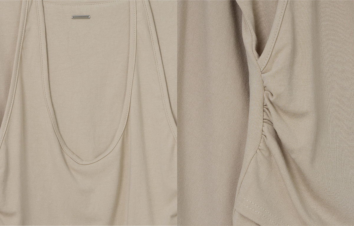 TWEE Robol halter sleeveless layered long sleeve T-shirt - Product detail view
